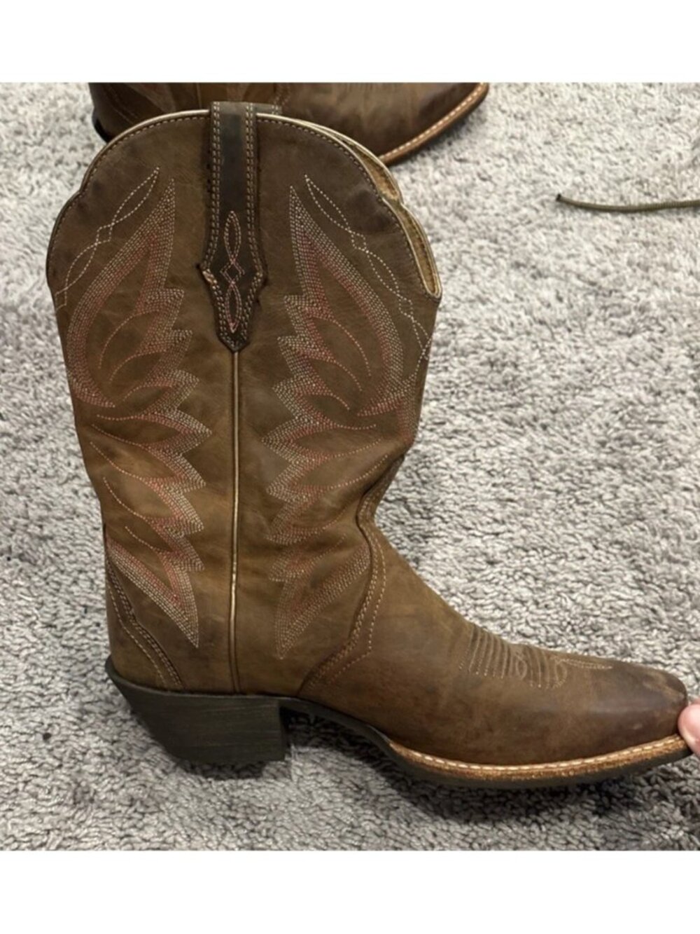 Ariat Autry Western Boots Women’s 9 B Brown Leather Pull On Embroidered